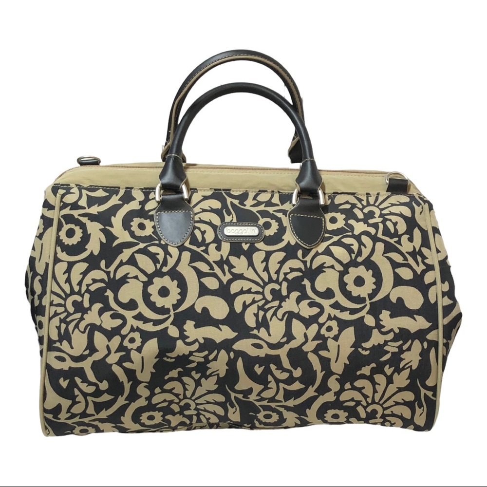Baggallini Doctor Bag Speedy Overnight Tote Bag Black brown tan
